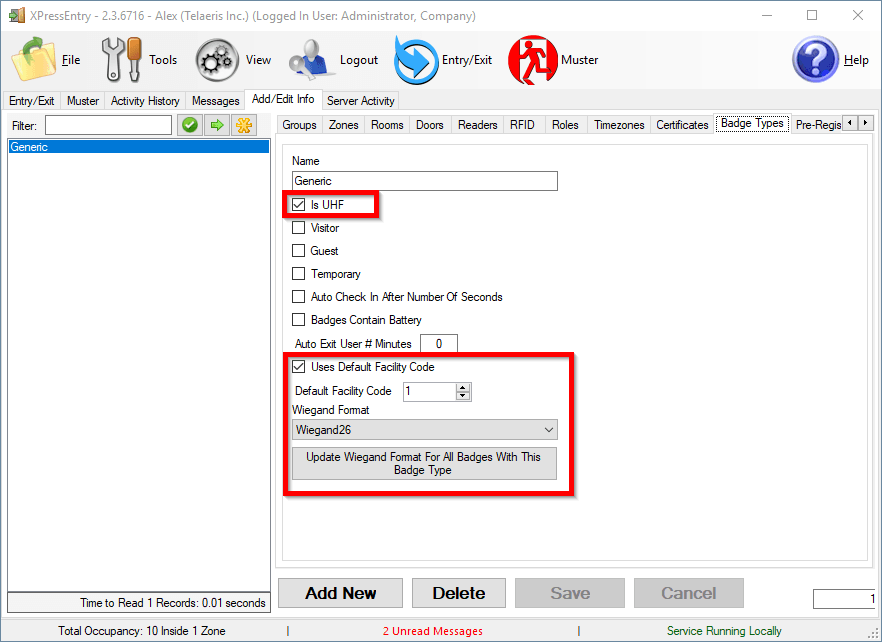 Configure Badge Type