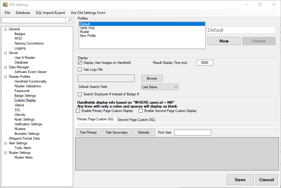 xpressentry custom display