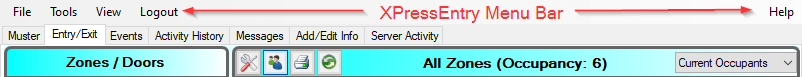 xpressentry menu bar