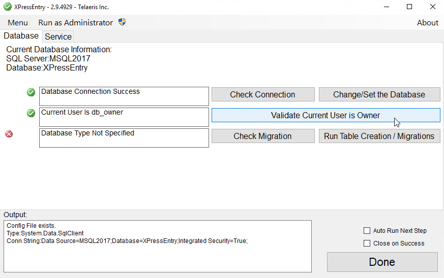 xpressentry current user