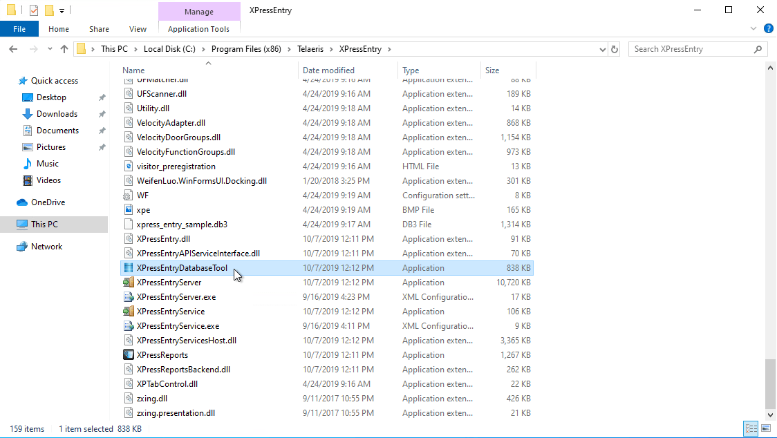 xpressentry database tool