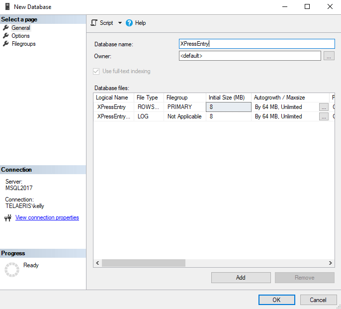 xpressentry new database
