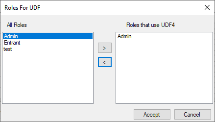 User Defined Fields Roles