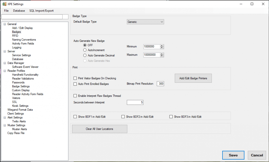 Badge Settings