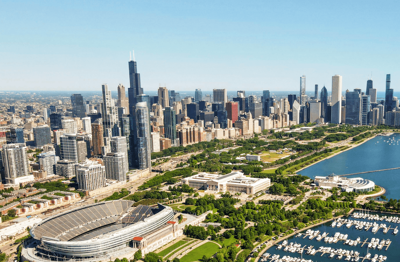 aerial view of Chicago